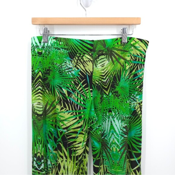 Michael Lauren Derby Wide-Leg Pants Jungle Green Modal Pull-One Tropical Large - Picture 6 of 13